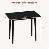 Rectangular Wooden Dining Table for 2-4 34 Inch Farmhouse Solid Wood Kitchen Table