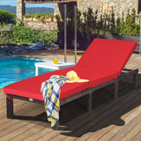 Outdoor Rattan Adjustable Cushioned Chaise