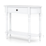 Retro Console Table36"L Wooden 2-Tier Narrow Behind Couch Foyer Table