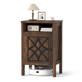 Robot Vacuum Storage Cabinet with Door and Open Shelf for Living Room Bedroom