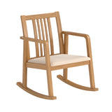 Rocking Chair with Slatted Back and Curved Armrests