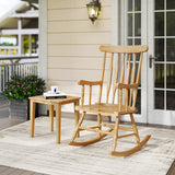 Rocking Chair with Solid Wooden Frame for Garden and Patio