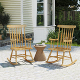 Rocking Chair with Solid Wooden Frame for Garden and Patio