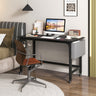 Rolling Computer Desk with Headphone Hooks and Lockable Wheels for Home Office