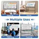 Rolling Double-Sided Magnetic Whiteboard on Wheels with Stand and Aluminum Alloy Frame