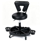 Rolling Garage Mechanic Stool with Tool Tray Storage and Padded Seat 330 LBS