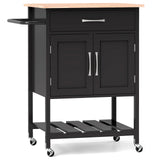 Rolling Kitchen Island Cart with Drawer and Towel Rack