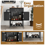 Rolling Kitchen Island Cart with Drawer and Towel Rack