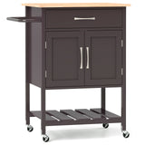 Rolling Kitchen Island Cart with Drawer and Towel Rack