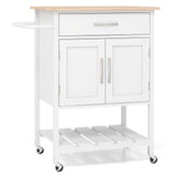 Rolling Kitchen Island Cart with Drawer and Towel Rack