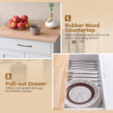 Rolling Kitchen Island Cart with Drawer and Towel Rack