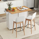 Rolling Kitchen Island with Trash Can Cabinet and Rubber Universal Wheels