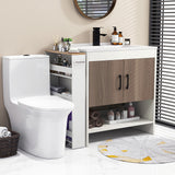Narrow Mobile Serving Cart with Open Shelves for Kitchen Bathroom Living Room