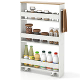Narrow Mobile Serving Cart with Open Shelves for Kitchen Bathroom Living Room