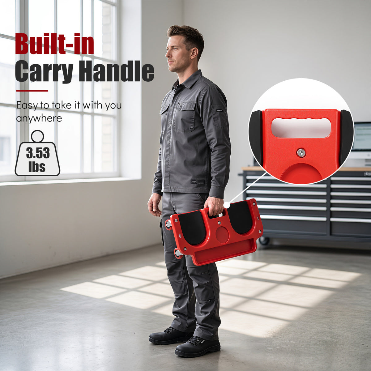 Rolling Knee Creeper with 360Â° Swivel Casters Lightweight Kneeling Pads
