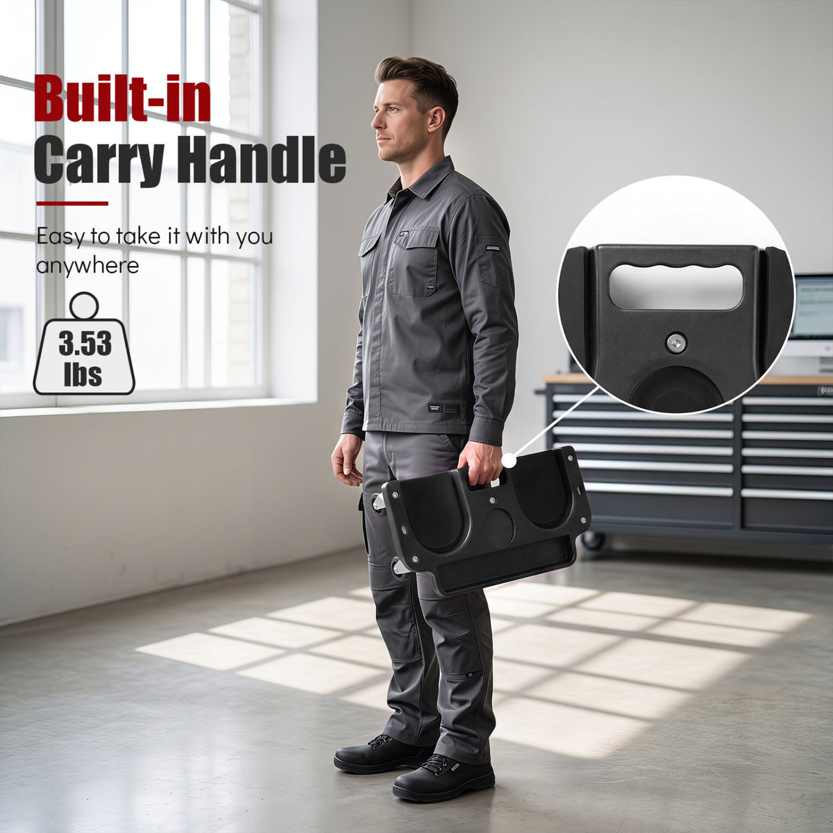 Rolling Knee Creeper with 360Â° Swivel Casters Lightweight Kneeling Pads