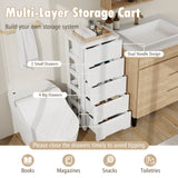 Rolling Storage Cabinet with Universal Wheels and 5/6/7 Drawers-5 Drawers