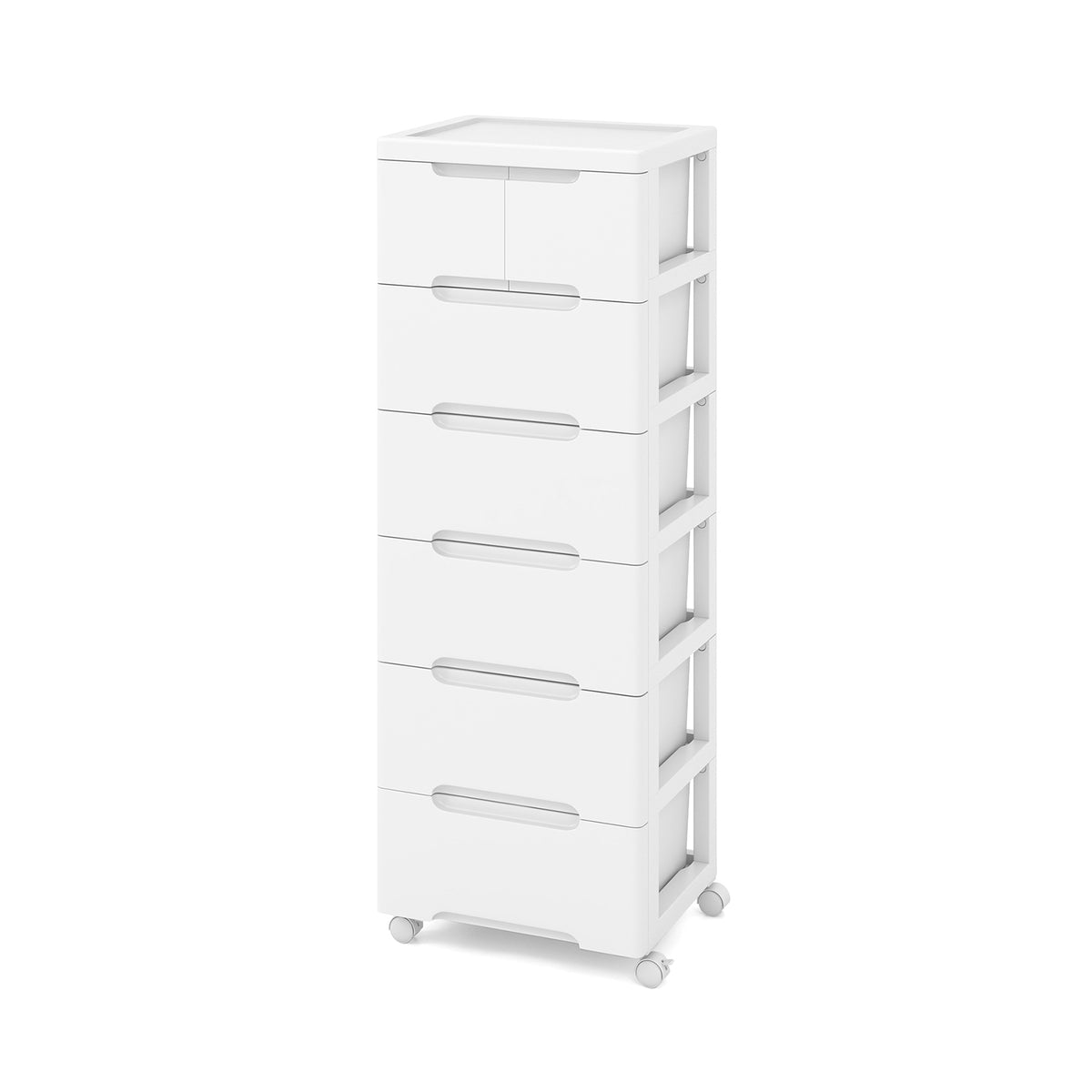 Rolling Storage Cabinet with Universal Wheels and 5/6/7 Drawers-5 Drawers