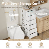 Rolling Storage Cabinet with Universal Wheels and 5/6/7 Drawers-5 Drawers