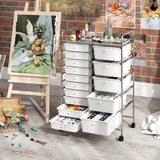 Rolling Storage Cart 15-Drawer Trolley with Chrome Plated Metal Frame