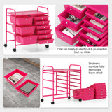 9-Drawer Rolling Storage Cart with Colorful Drawers and Metal Frame