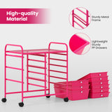 9-Drawer Rolling Storage Cart with Colorful Drawers and Metal Frame