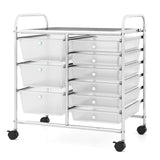 9-Drawer Rolling Storage Cart with Colorful Drawers and Metal Frame