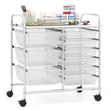 9-Drawer Rolling Storage Cart with Colorful Drawers and Metal Frame