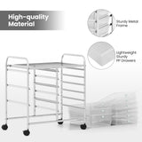 9-Drawer Rolling Storage Cart with Colorful Drawers and Metal Frame