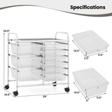 9-Drawer Rolling Storage Cart with Colorful Drawers and Metal Frame