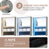 360Â° Rotating Mirrored Jewelry Cabinet Armoire 3 Color LED Modes Lockable