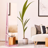 360Â° Rotating Mirrored Jewelry Cabinet Armoire 3 Color LED Modes Lockable