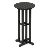 21.5 Inch Round Bar Table Patio HDPE Bar Height Dining Table with Slatted Tabletop