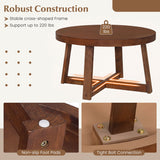 Round Coffee Table for Living Room 30 inch Farmhouse Accent Table with Study Rubber Wood Legs