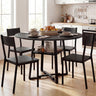 Round Dining Table for 4-6 with Storage Shelf and Metal Legs