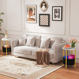 Round End Table 2-Tier Side Table with Removable Fabric Basket and Metal Frame