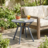 Round Patio Storage Side Table for Poolside and Balcony-set of 2