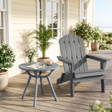 Round Patio Storage Side Table for Poolside and Balcony-set of 2