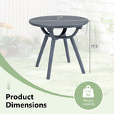 Round Patio Storage Side Table for Poolside and Balcony-set of 2