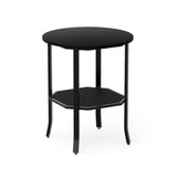 Round Side Table Small End Table with Storage Shelf 2-Tier Nightstand for Small Space
