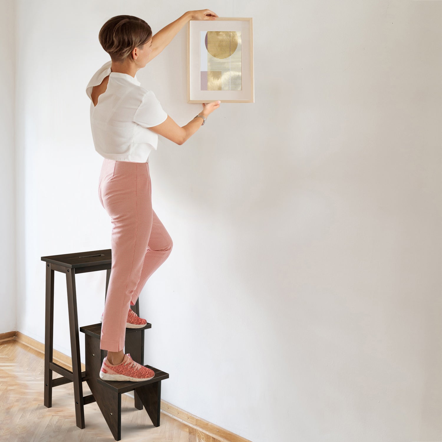 3 Tier Step Stool 3 in 1 Folding Ladder Bench