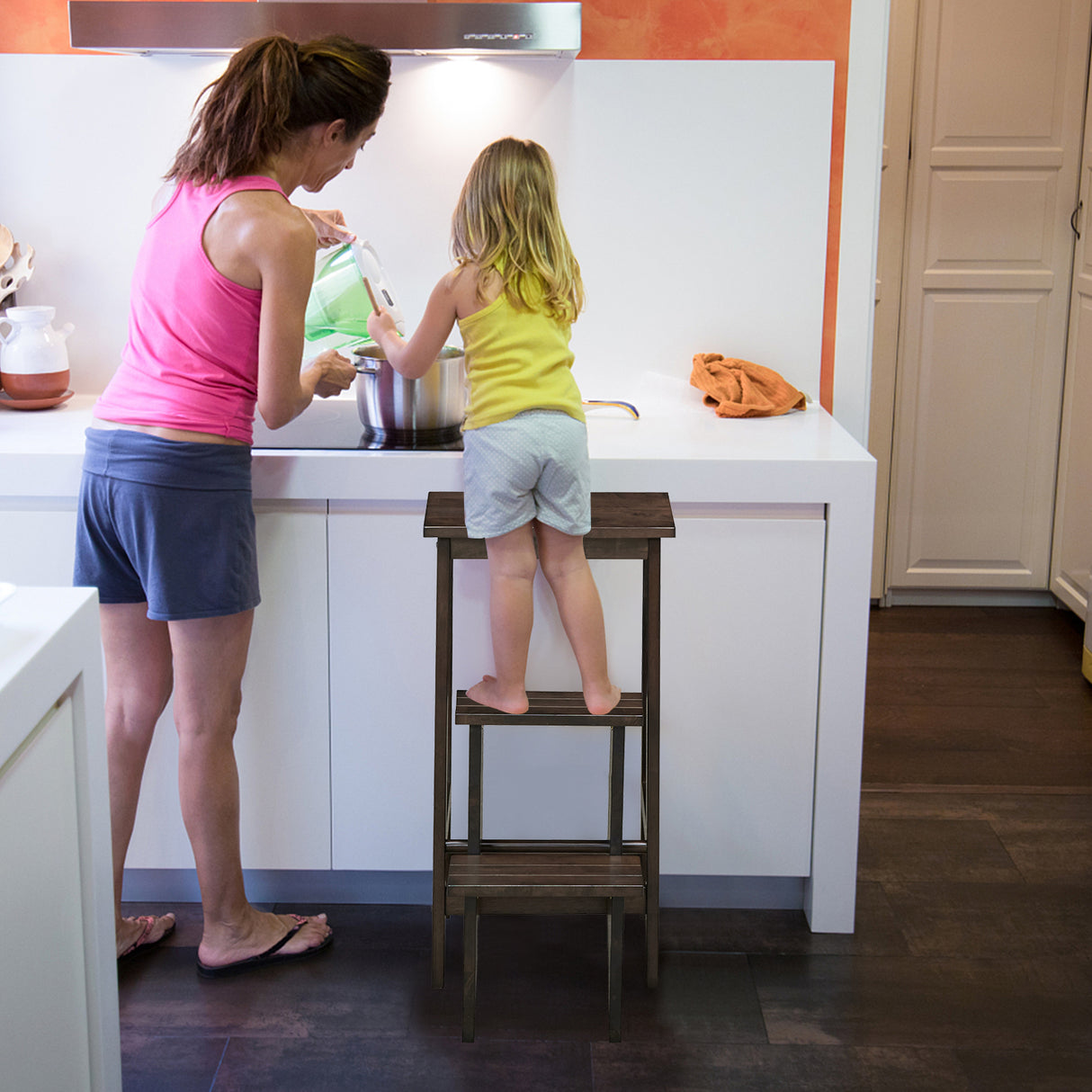 3 Tier Step Stool 3 in 1 Folding Ladder Bench