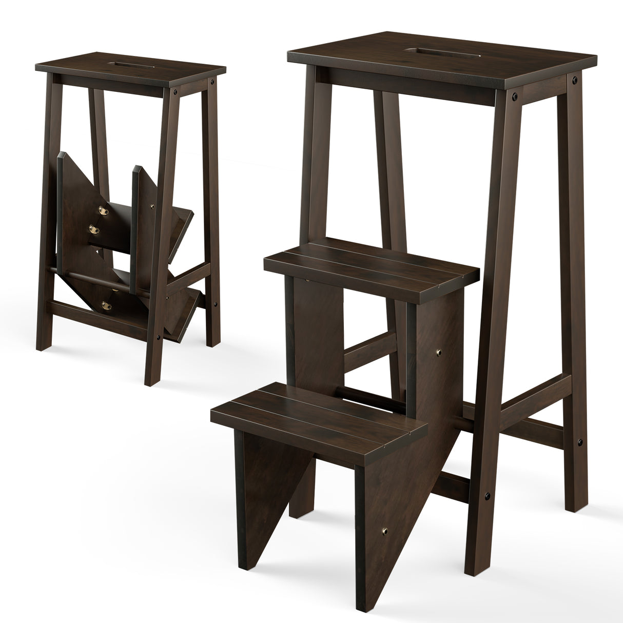 3 Tier Step Stool 3 in 1 Folding Ladder Bench