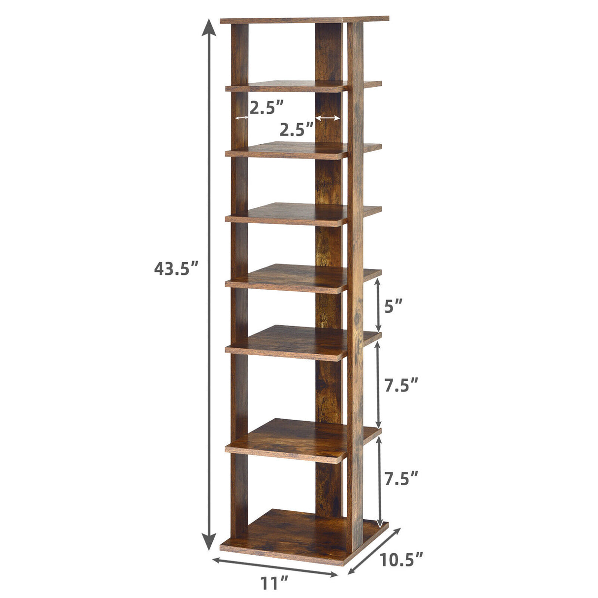 7-Tier Shoe Rack Practical Free Standing Shelves Storage Shelves