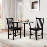 Rustic Dining Chairs Set of 2 Wooden Kitchen Chairs with Slat Tilt Backrest