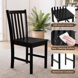 Rustic Dining Chairs Set of 2 Wooden Kitchen Chairs with Slat Tilt Backrest