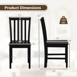 Rustic Dining Chairs Set of 2 Wooden Kitchen Chairs with Slat Tilt Backrest