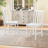 Rustic Dining Chairs Set of 2 Wooden Kitchen Chairs with Slat Tilt Backrest