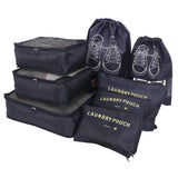 8/7/6 Pieces Set Travel Organizer Storage Bags Suitcase Packing Cubes Set Cases Portable Folding Luggage Clothes Shoe Tidy Pouch