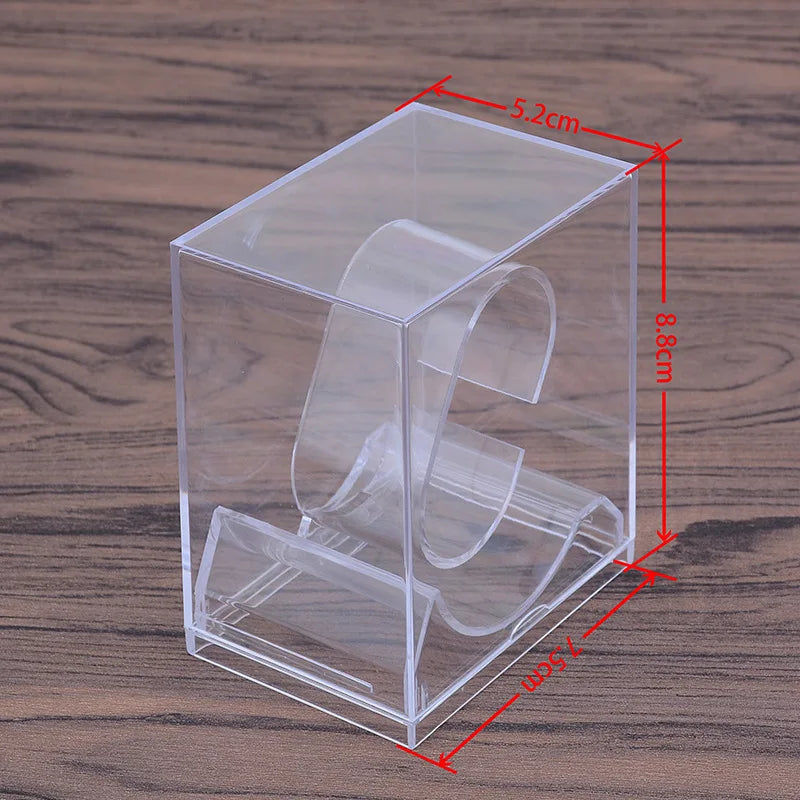 Plastic Transparent Watch Display Storage Stand Holder Counter Smart Watch Protective Showcase Shelf Rack Jewelry Packaging Box